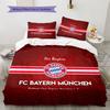 Klub Piłkarski Bayern Monachium Wzór Pościel Kołdra Zestaw Dekoracja Domu Prezent (1 * poszwa na kołdrę + 2 * poszewki na poduszki bez rdzenia)