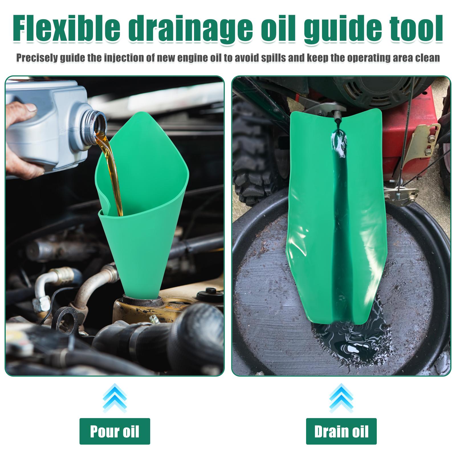 Flexible Draining Tool Foldable Car Funnel Oil Guide Plate Motorcycle Truck Auto Engine Oil Gasoline Filling Tools Accessories