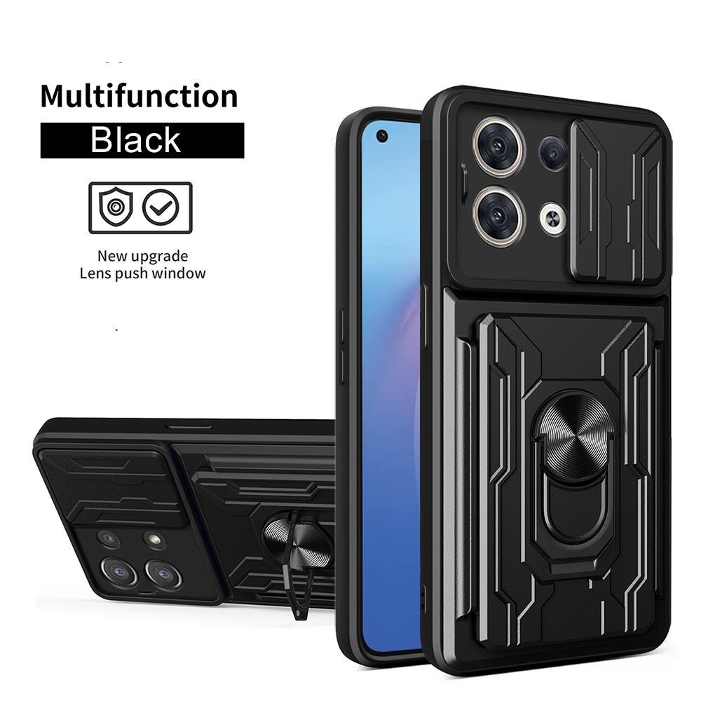 For Oppo Reno11Pro Reno11 Reno10 Reno7 Reno8Pro Reno8 Reno6 Reno5 Reno7Pro 360  Camera Card Slot Protective Phone Case