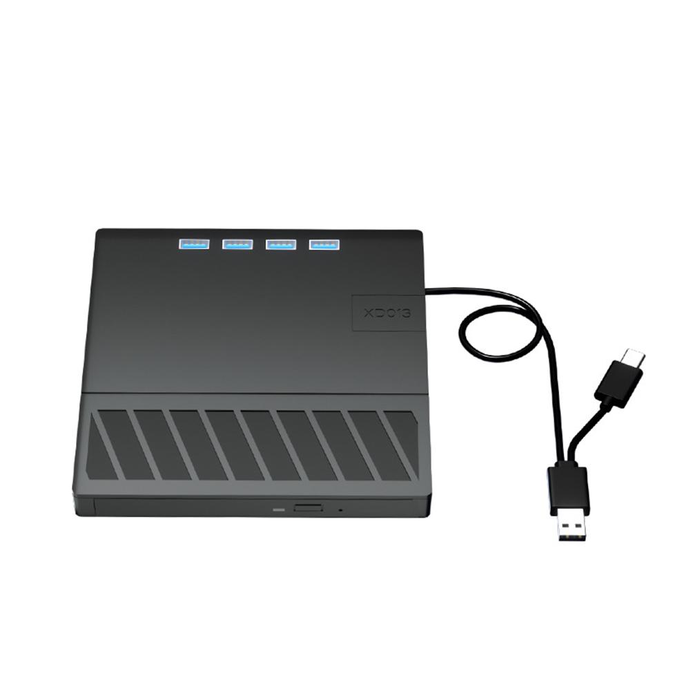 

Внешний оптический привод Blu-ray 7 в 1 USB 3.0 Type C с портом SD/TF CD/DVD/BD -/+RW проигрыватель Burner Writer Reader для ПК с ОС Windows чёрный