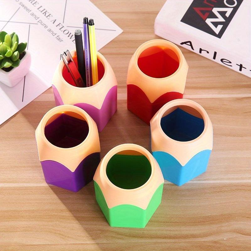 5pcs Pencil Shaped Pen Holders,Desk Cute Pencil Storage Organizer,Colorful Pencil Holder,Pencil Creative Cartoon Stationery Rack