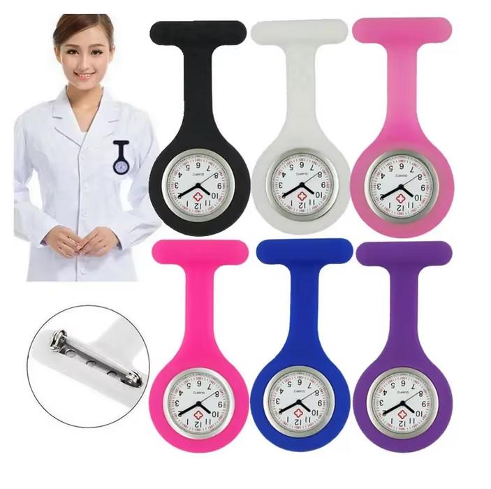 Silicone Nurse Watch, Quartz Movement Nurse Clip Watch, Women s Chest Pocket Watch, Brooch Watch as Nurse Accessory