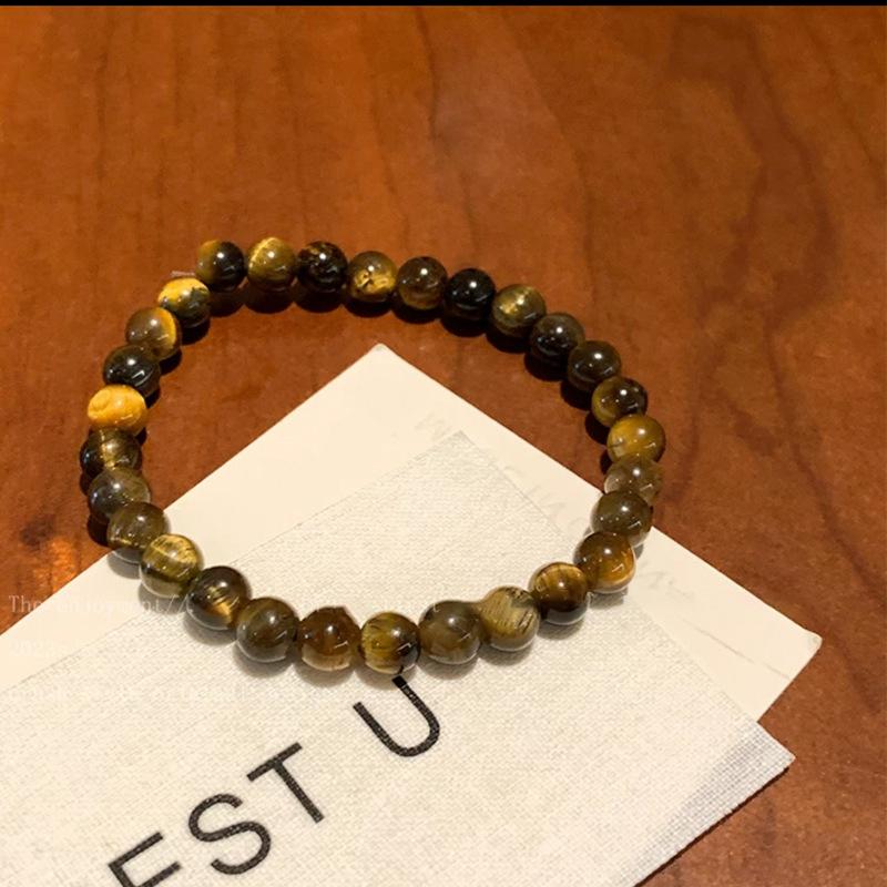 Tiger-eye Stone Mosaic Beaded Bracelet for Women, Suitable for Autumn and Winter, A Unique and Vintage Style Accessory.