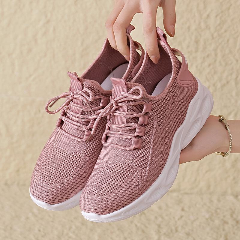 Shoes women's new women's shoes soft sole comfortable casual fashion sports shoes breathable fly woven mesh shoes women