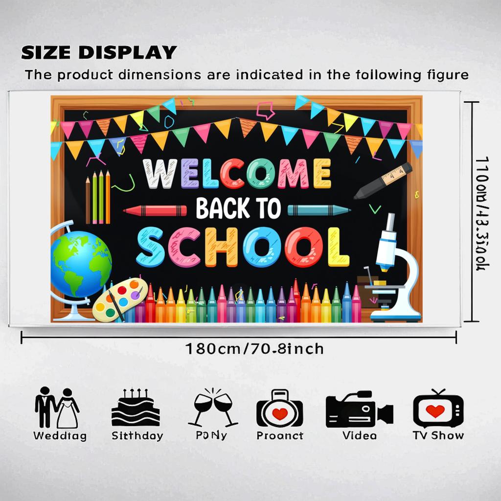 Educational Event Banner Vibrant Durable Portable Classroom Decoration Engaging Photo Booth Background for Children Celebration