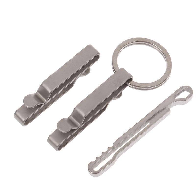 Hiking Titanium Alloy Buckle Ribbon Ending Buckles Belt Clip Quick Draw Keychain Hanging Buckles Key Ring