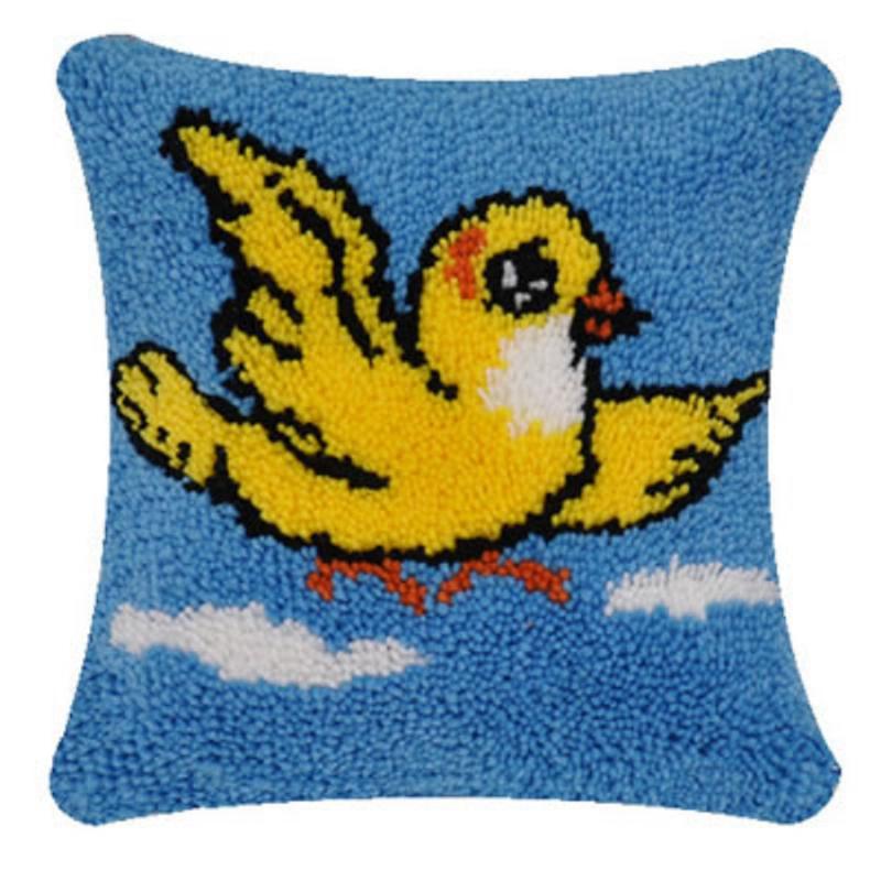 Cartoon Embroidery Latch Hook Knitted Embroidered Pillow Knooppakket Cute Animal Latch Hook Rug Kits Smyrna Package Carpet DIY