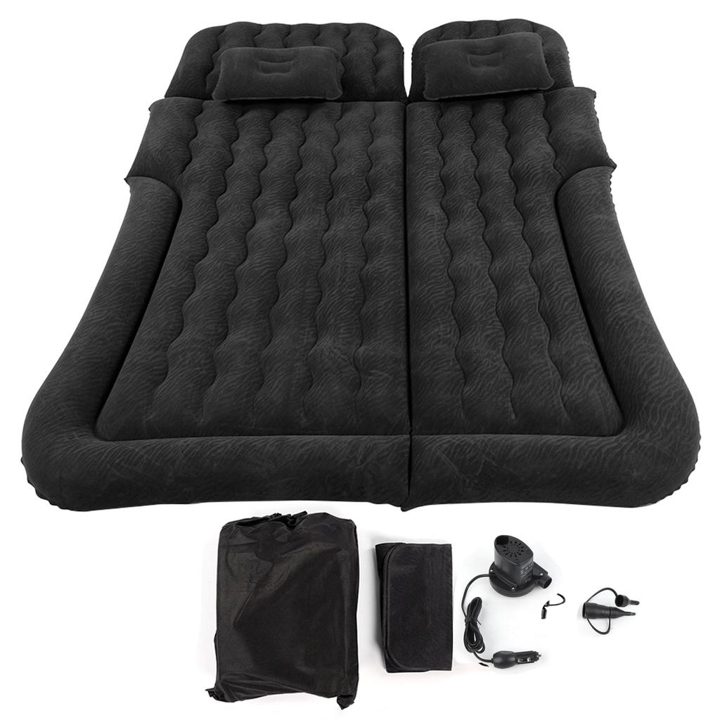 Auto Accessories 2‑In‑1 Multifunction Inflatable Travel Mattress PVC Flocking Soft Sleeping Rest Cushion for Car SUV