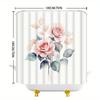 Soft Pink Roses Shower Curtain – Velvety Watercolor Design,  Polyester with Hooks, Machine Washable Bath Decor