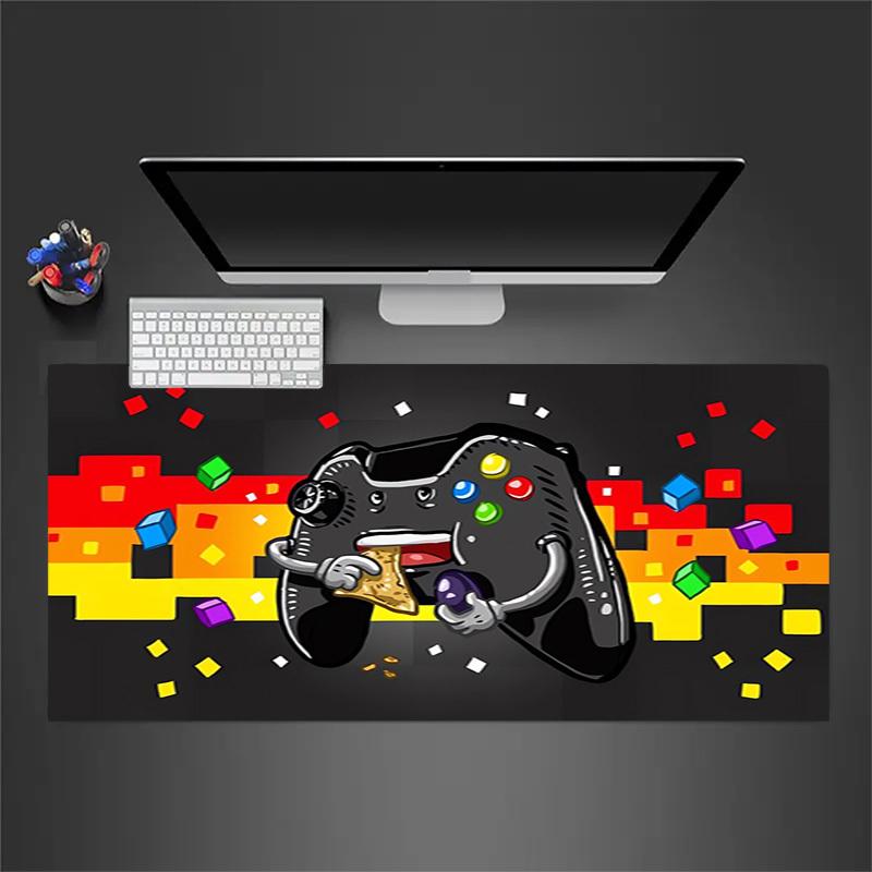 1pc Video Game Controller Eating Pizza Computer Pad  Mouse Pads for Desk,Gamers and Office Use 020295