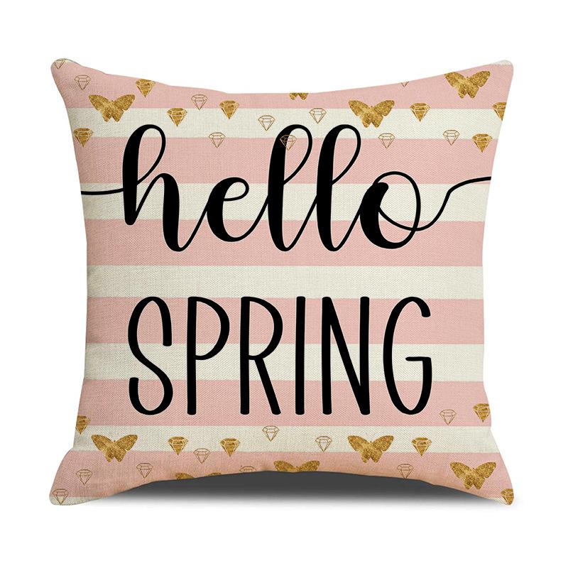 Easter Pillow Happy Bunny Print Decorative Square Combination Pillow Case Versatile Sofa Cushion