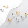 1Pc Titanium Ear Cartilage Stud Earrings for Women Internal Thread Zircon Flower Ear Lobe Tragus Helix Lip Rings Jewelry 16G