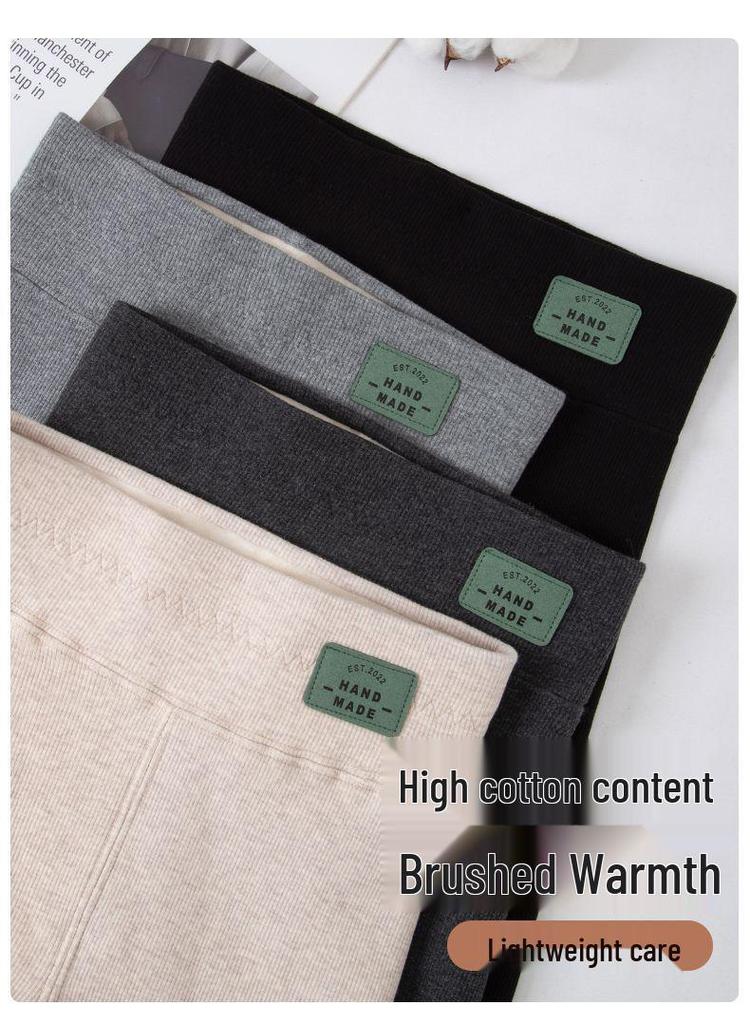 Women's High-Waisted Lambswool Leggings, Fleece-Lined and Thickened for Autumn/Winter, Slimming, Extra Warm, Plus Size, Northeast Style, Cotton Pants