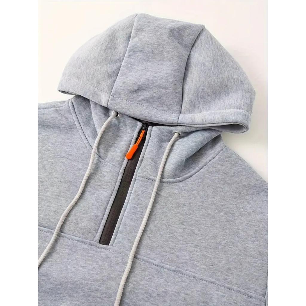 Frühlings- und Herbst Herren Lockerer Hoodie Hoodie Halbreißverschluss Pullover Herren Sport- und Freizeit-Hoodie