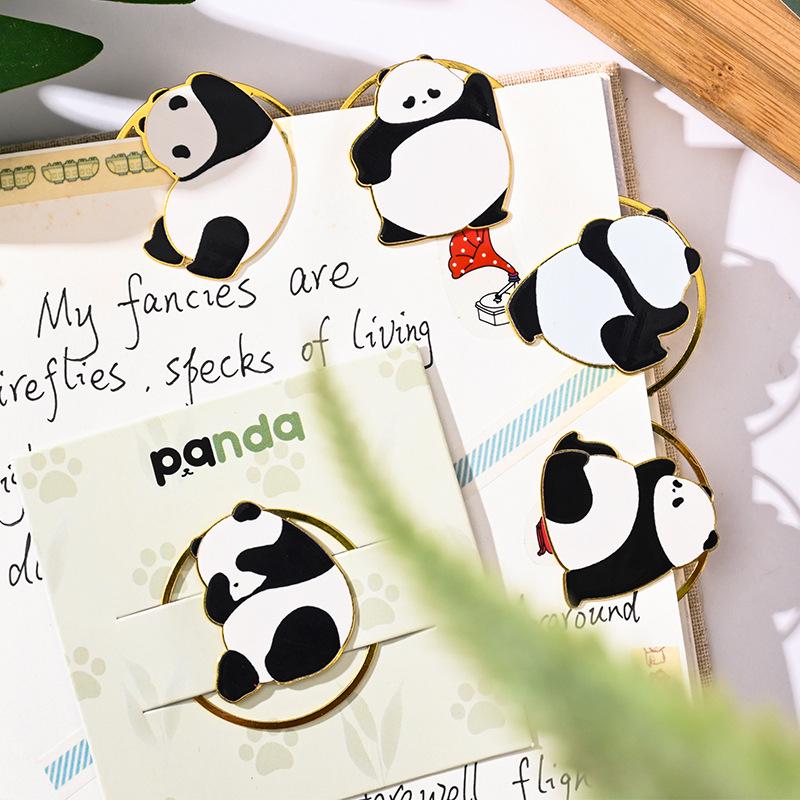 Exquisite Panda Metal Bookmark: Chinese Style Student Page Holder - Practical, Creative, and Cultural Gift