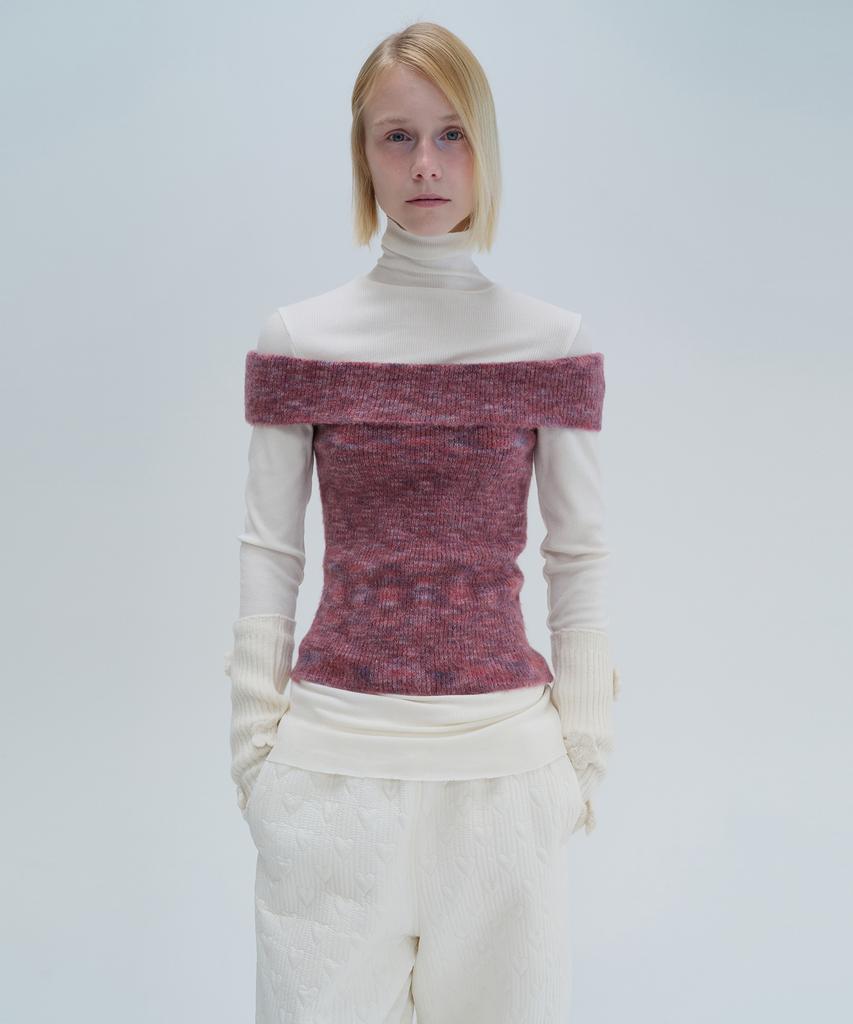 Daiaegeuneol Brushed Off Shoulder Knit (Purple)