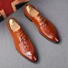 Fashion Luxury Fashion Men Crocodile Pattern Casual Leather Shoes Male Lace Up Flats Homecoming Wedding Dress Prom Zapatillas Hombre