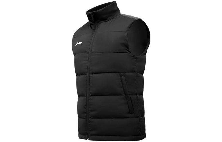 Li Ning Vests Men s Black Stand Collar Moderate Other YMMT013-1 XXXL
