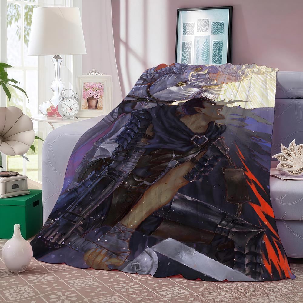 K-entaro Miura Berserk Guts Comic Blanket Warm And Soft Suitable For Bedroom Living Room Sofa Bed Office Travel Camping