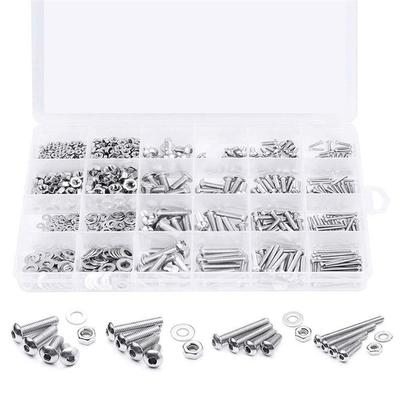 A84X-Button Round Pan Head Screws Hexagon Socket Screw Bolt Nut Washer Set Box Kit Hexagon Socket Screw