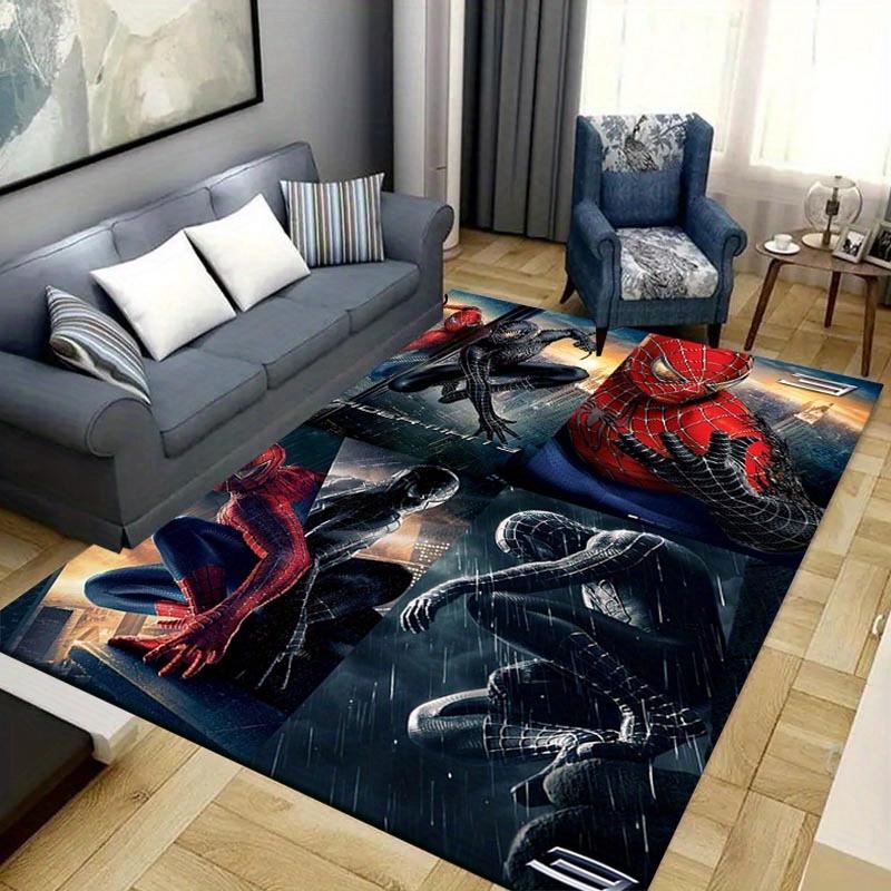 1pc Spider-Man Pattern Area Rug Soft Flannel Floor Mat for Living Room, Office, Bedroom and Carpet, Sofa Coffee Table Floor Mat