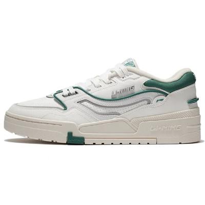 Li Ning 001 BTC Pohodlné Klasické Ležérne Protišmykové Tlmiace Odolné Nízke Skateboardové Topánky Pánske Tenisky Biela Zelená AGCS023-1