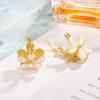 Double-Sided Glazed Cat's Eye Flower Earrings - Niche Design, High-End Autumn/Winter Ear Studs, Light Luxury for Women.