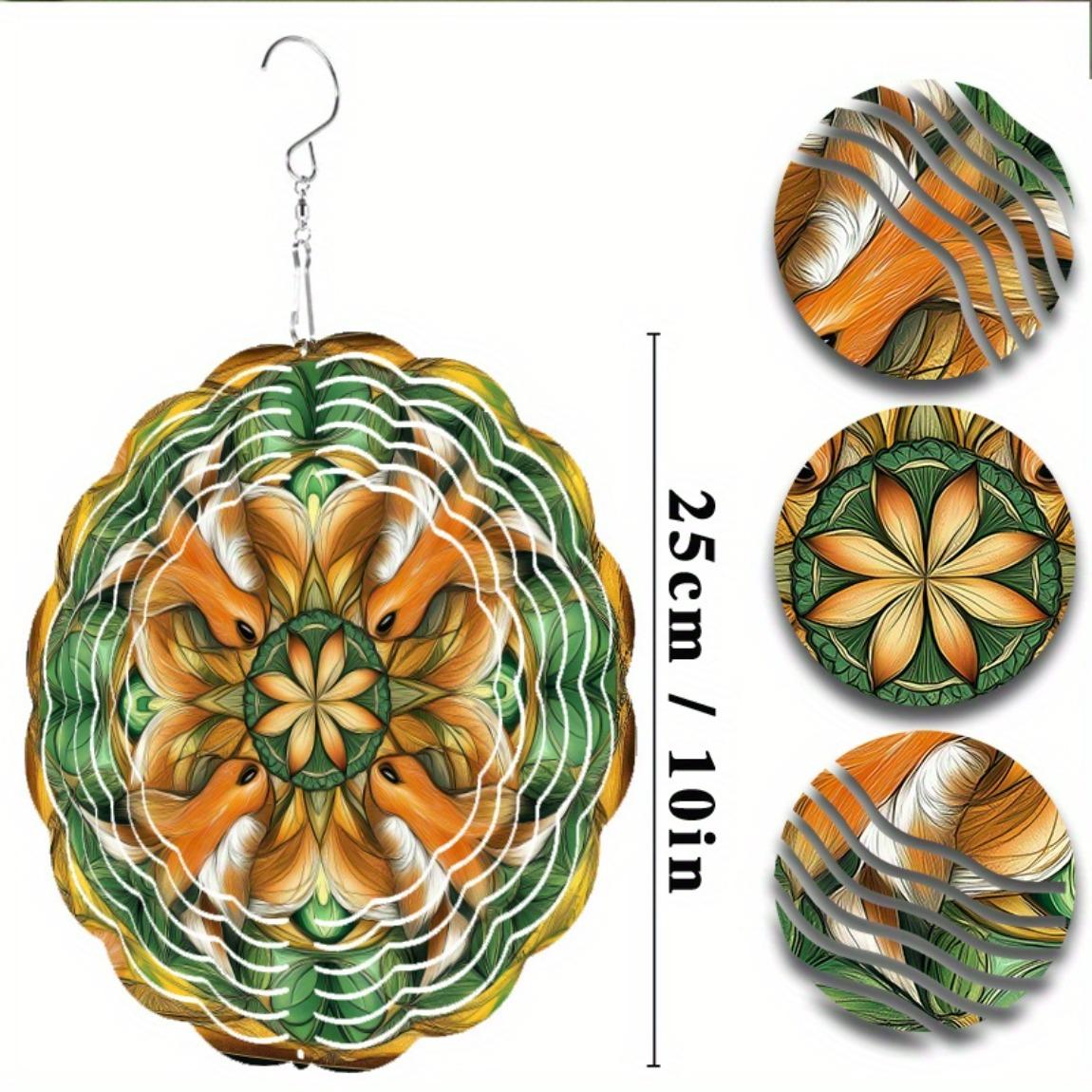 

Металлический колокольчик с дизайном лисы 10 дюймов, уличный подвесной декор с крючком, вращающимся на 360°, яркие цвета для сада, патио, балкона, на все сезоны 01A