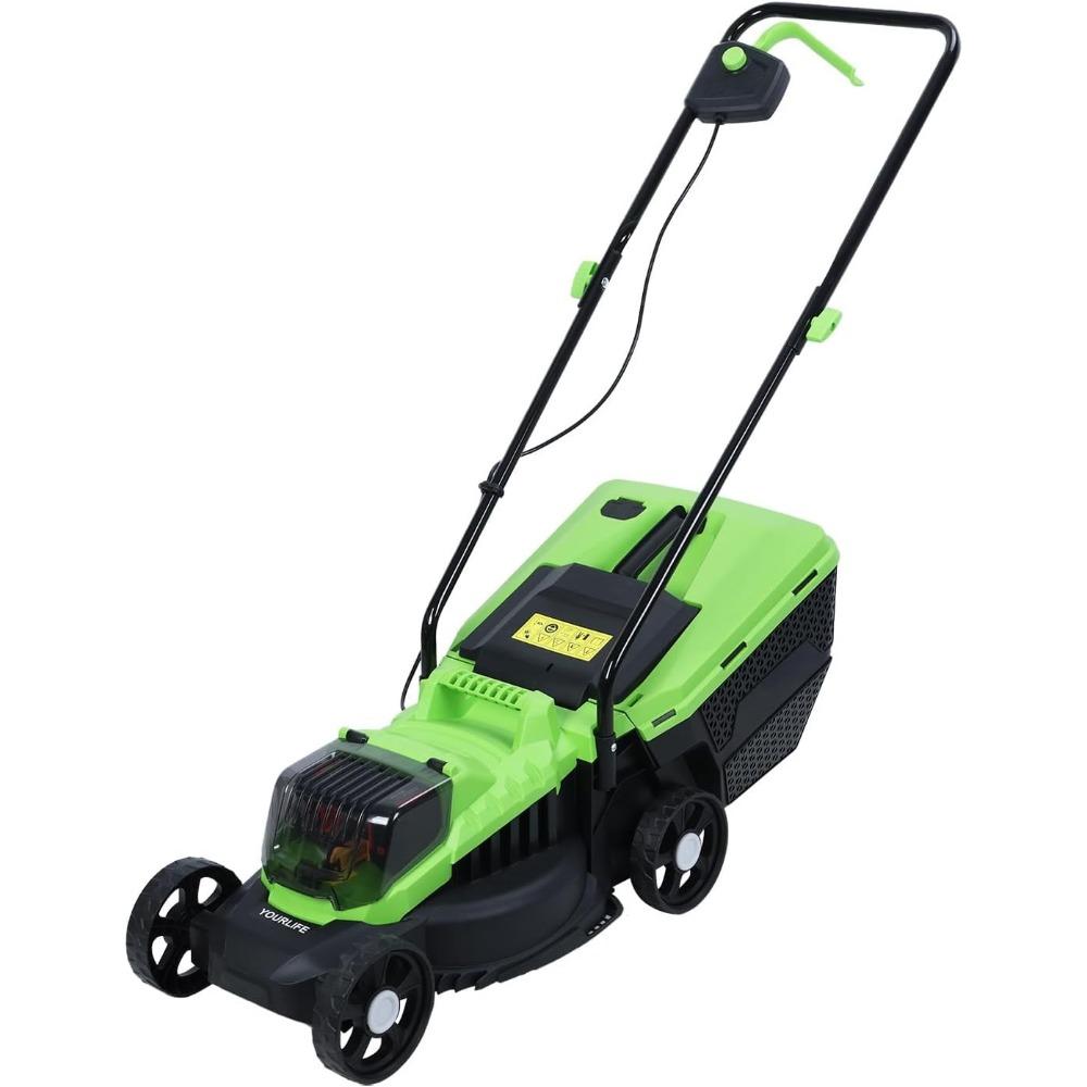 Electric Walk-Behind Lawn Mowers, 1600W Powerful Electric Self Propelled Lawn Mower, Cordless Push Lawn Mower with Upgraded