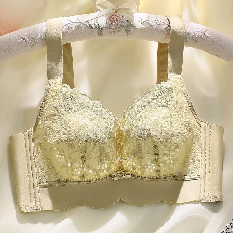 Women's Summer Thin Seamless Bra Gathering Bra No Steel Ring Comfortable Adjustable Bra Push Up Bra