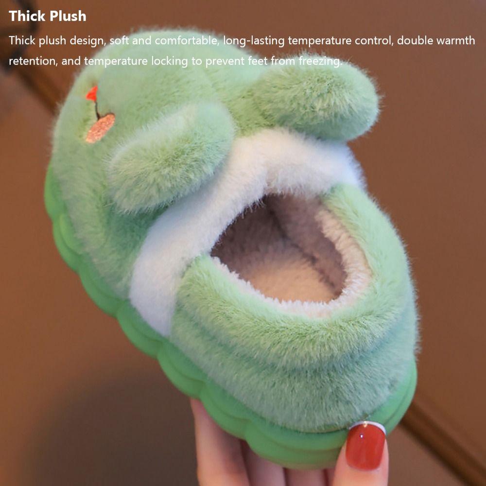 Thickened Children's Cotton Slippers Non Slip Kids Winter Warm Booties Kids Plush Shoes  Girls Boys