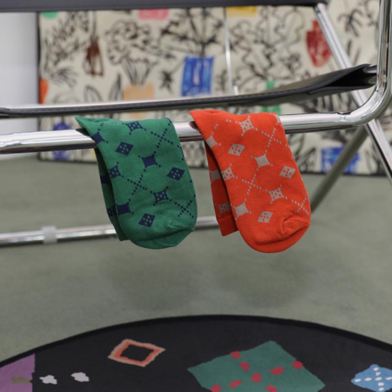 UNALLOYED ARGYLE PATTERN SOCKS / GREEN