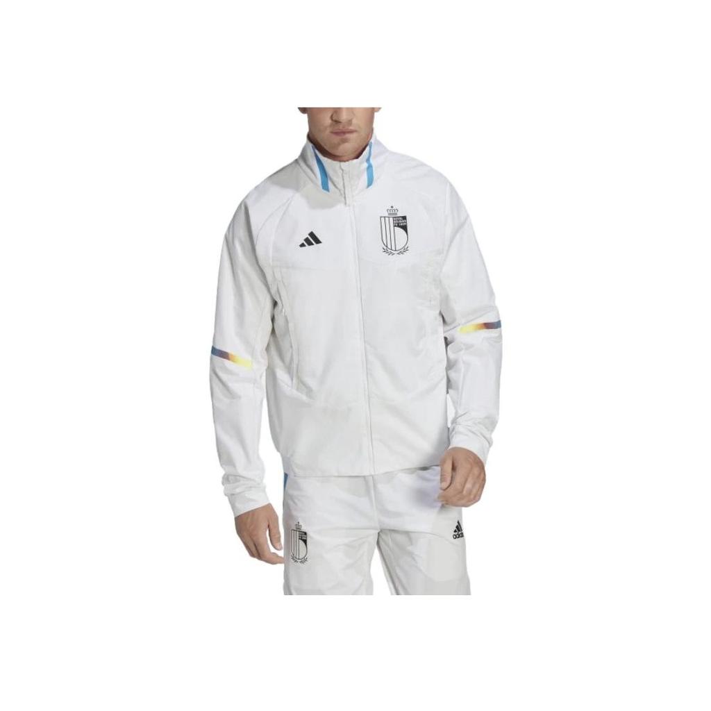 Adidas Belgium National Team Striped Badge Zip-Up Collar Jacket Men Jacket White IC1567