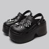 Fashion Women Slippers Platform Metal Decoration Sandals Wedges Shoes Outdoor Clogs Thick Sole Slipper Ladies Flip Flops Garden Shoes