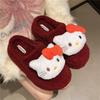 Hello Kitty Warm Cotton Slippers In Autumn and Winter, Home Indoor Student Dormitory Can Be Worn Outside, Non-slip Soft Bottom Fluffy Cotton Mop
