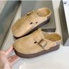 Spice Girl Muffin Looks Tall, Small Man Thick-soled Bag Head Slippers Shoes Round Head Cork Boken Light Mouth Style