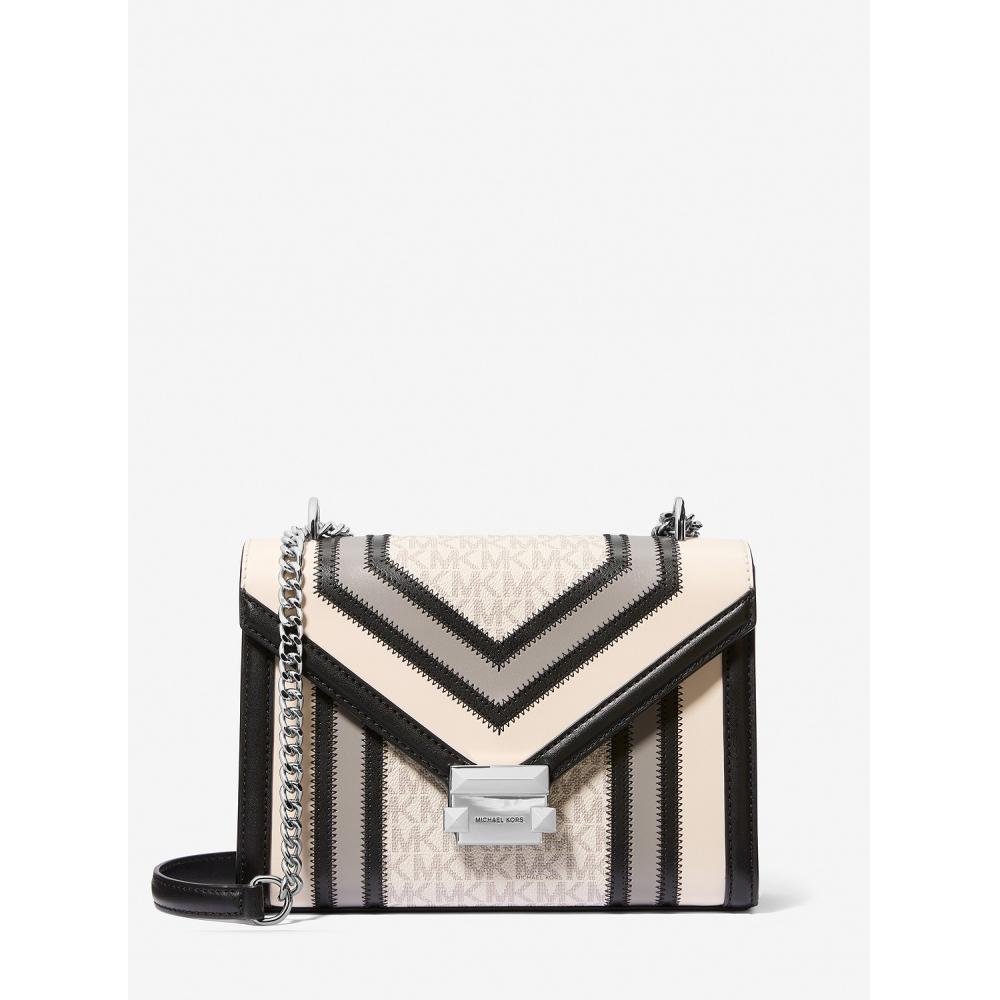 Michael Kors Whitney Color Block Flap Chain Shoulder Medium 35r4swhl6y2633 Pearl Grey Multi