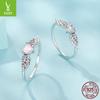Yin Ziyun Pink Zircon Love Wings Ring & Bracelet, 925 Silver Dreamy Design, SCR874