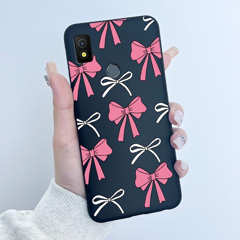Etui Luksusowe Urocze Króliczek Miłość Śmieszne Czarne Miękkie Silikonowe TPU Ochronne Etui na Telefon dla Cricket Icon4 Tylna Klapka
