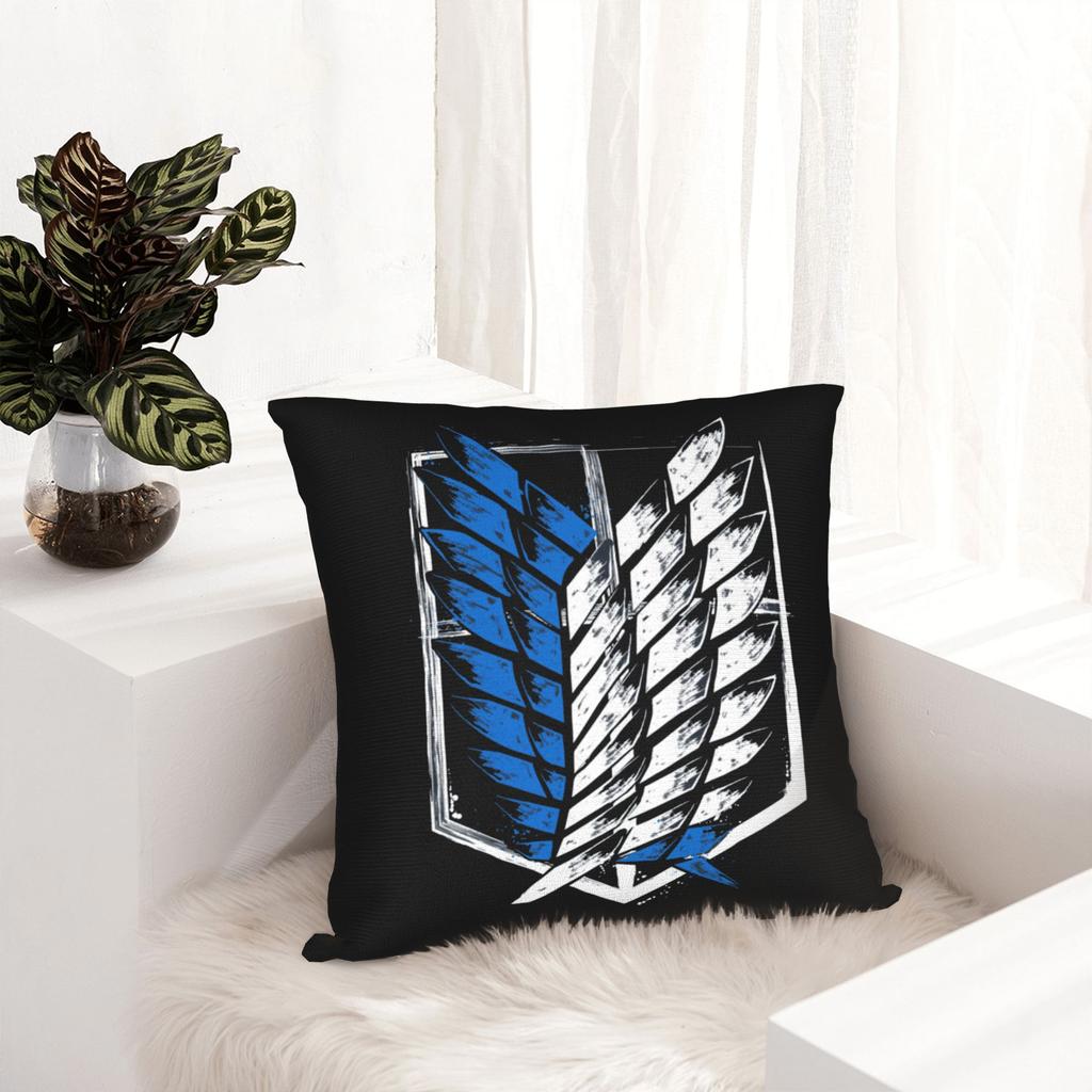 Attack On Titan Wings of Freedom Pillowcase Printed Polyester Cushion Cover Decor Throw Pillow Case Cover Home Square 45X45cm