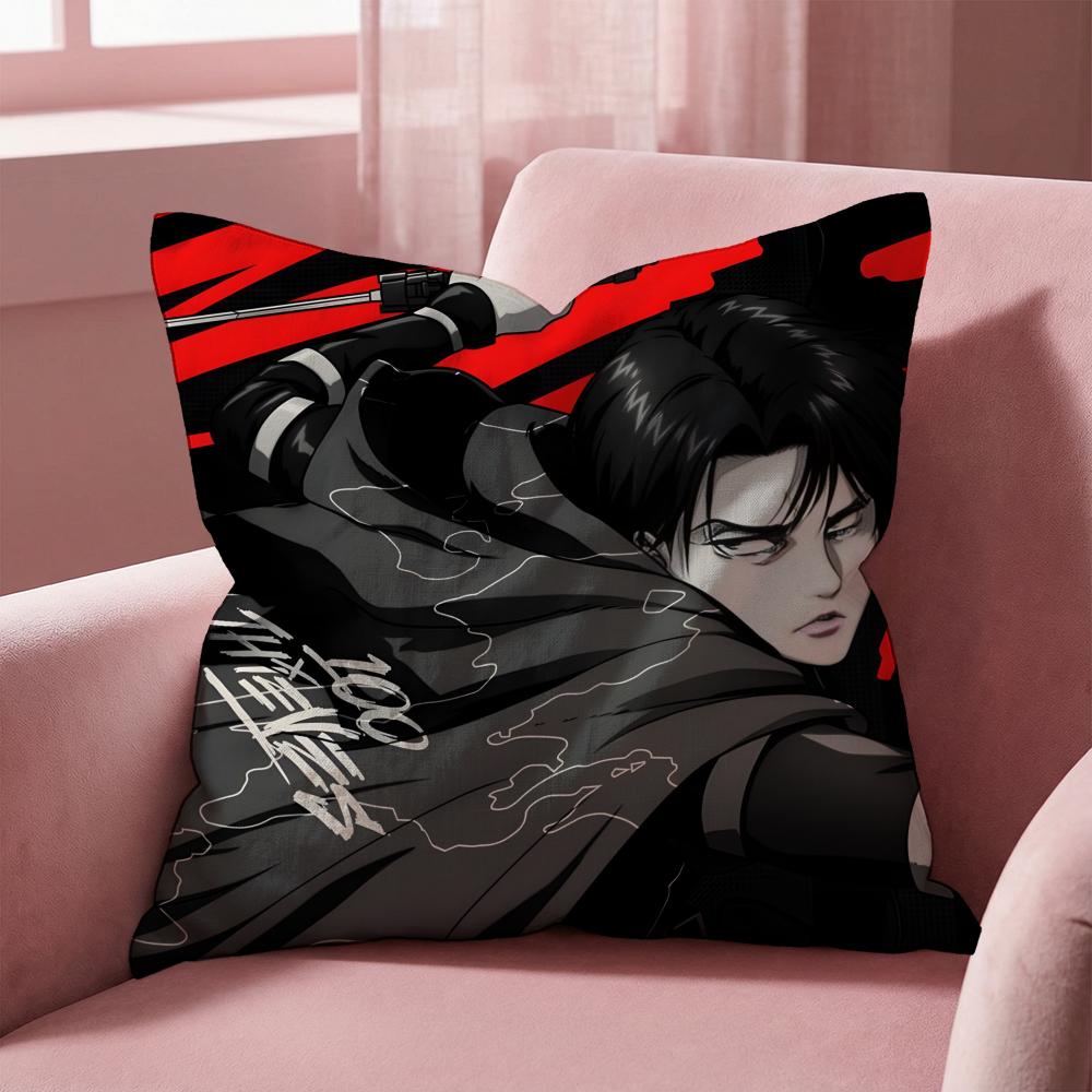 L-Levi A-Ackerman Cushion Cover Multi-Scene Pillow Cover for Home & Car - Reversible, Soft & Durable for Daily Use