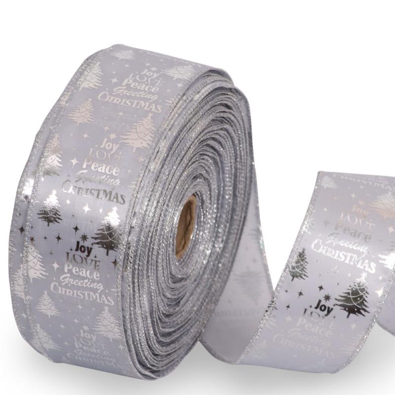 6.3CM Christmas Tree Ribbon Hanging Letter Print Christmas Ribbon Christmas Decoration Supplies
