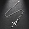 Egyptian Ankh Cross Pendant Necklace for Women Men Stainless Steel Jewelry Gift