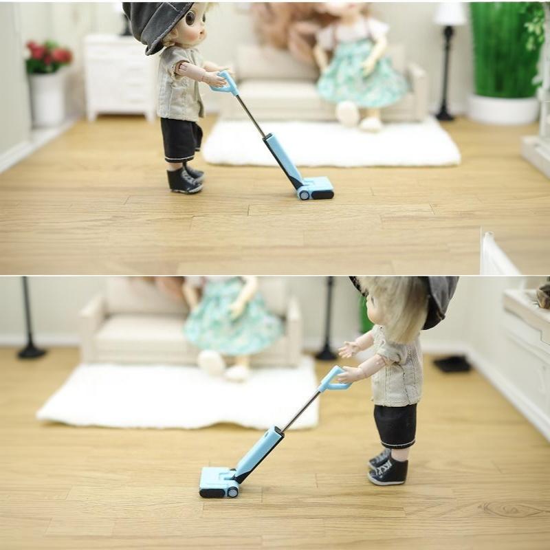 Miniature Floor Washer Ornament 1/12 Dollhouse Simulation Floor Scrubber Model Doll House Scene Decor Photography Props