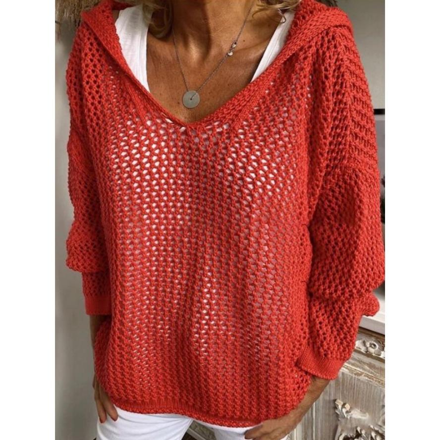 

YYFS женские модные повседневные весенне-осенние однотонные блузки и рубашки с длинными рукавами и v-образным вырезом с принтом L красный