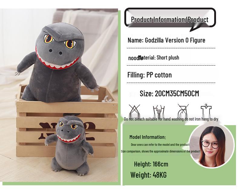 Q Version Godzilla Plush Toy: Cartoon Anime King of the Monsters Dinosaur Doll