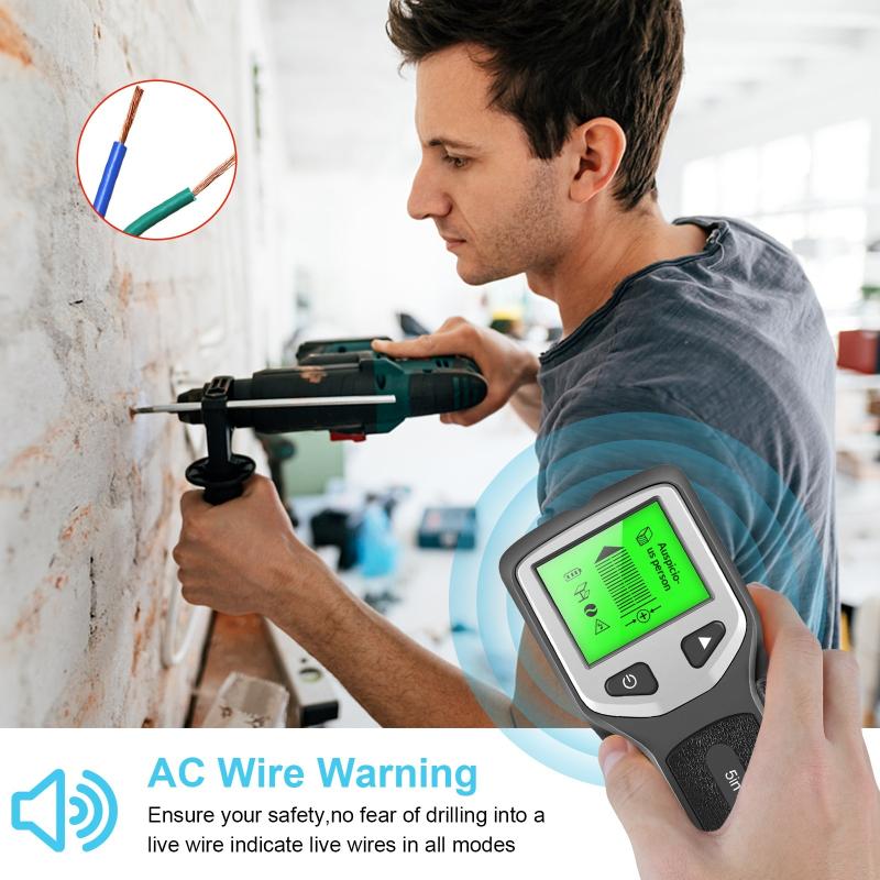 5 In 1 Metal Detector Wall Detector Wall Thickness Gauge Backlight Wall Stud Finder Electronic Wall Scanner Gold Finder
