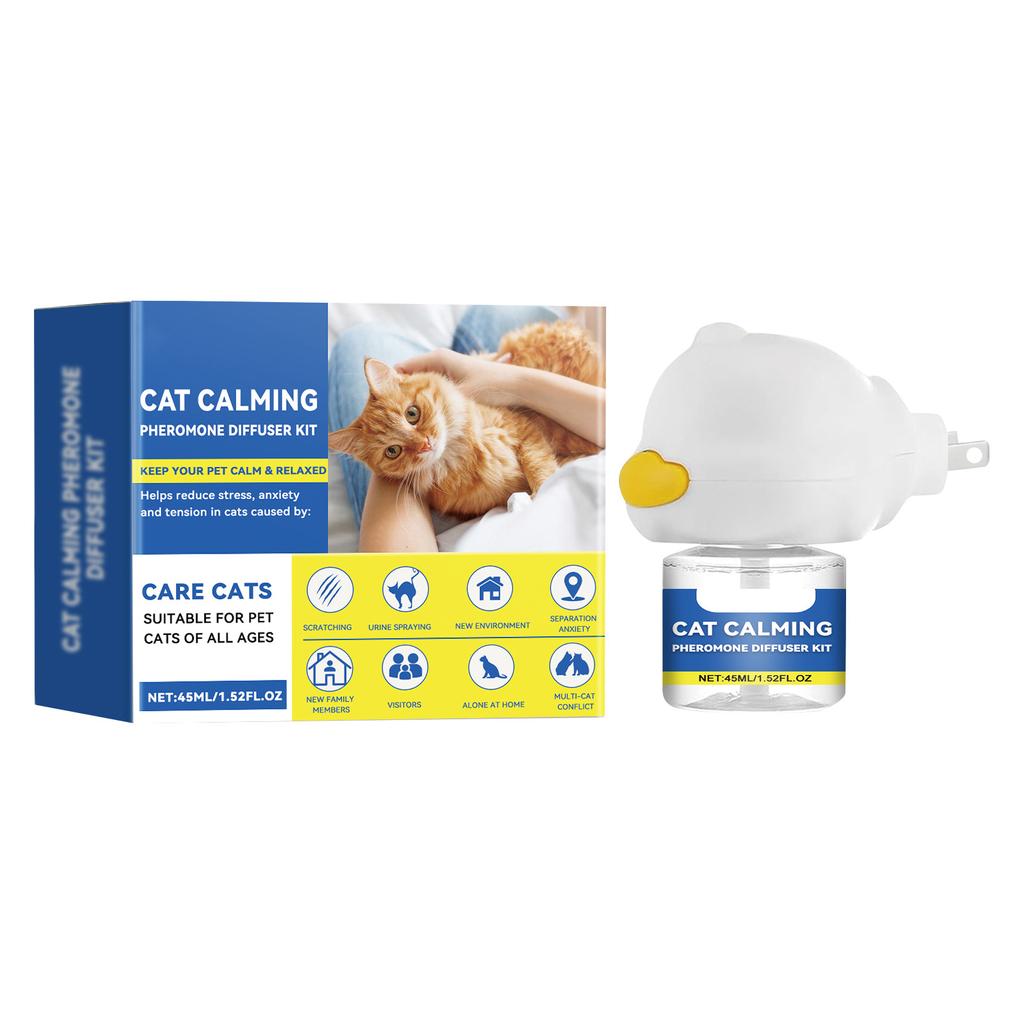 Set zklidňujících difuzérů pro kočky Pet Cat Estrus Dráždivost Zklidňující kapalina pro více koček Conflict Scratching 45 ml