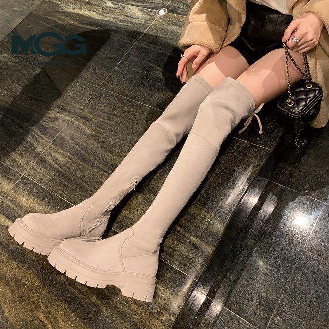 Women's European & American Style Thick-Soled Slimming Over-the-Knee Long Boots