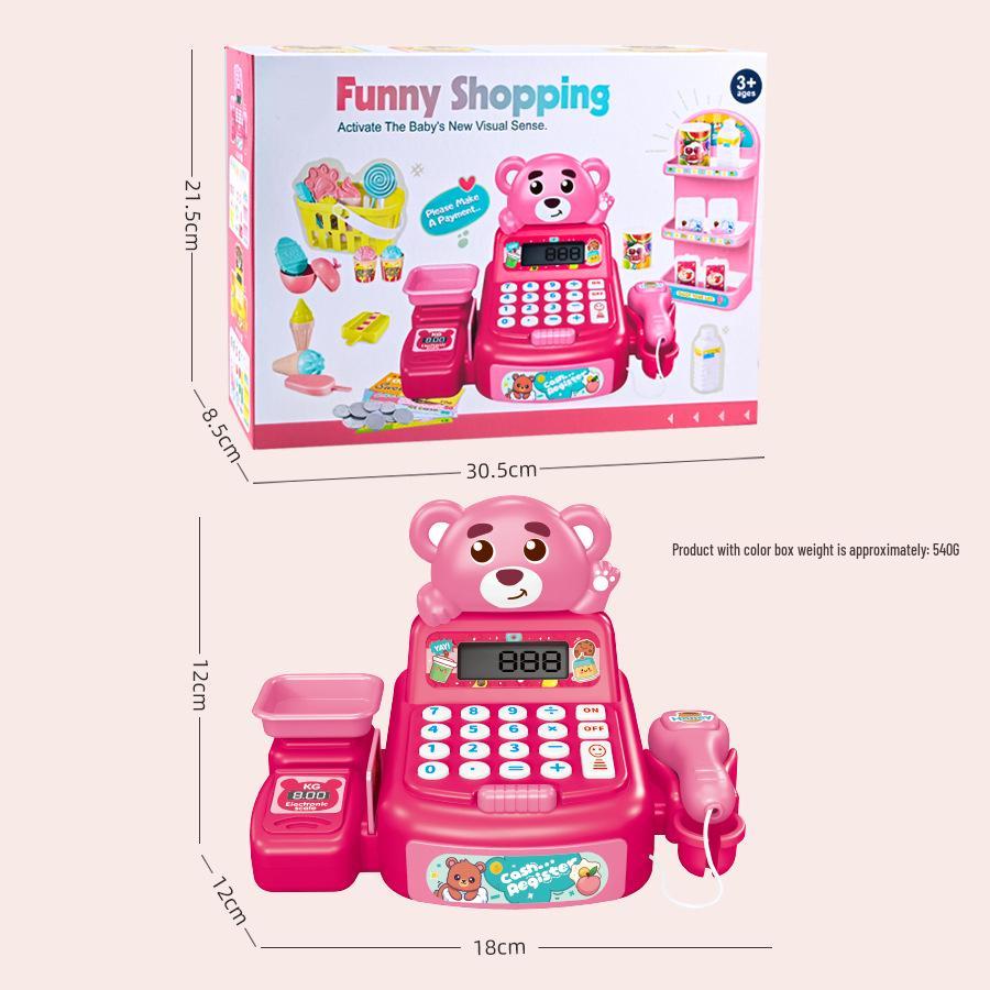 Children's Supermarket Cash Register Playset with Calculator and Scanner